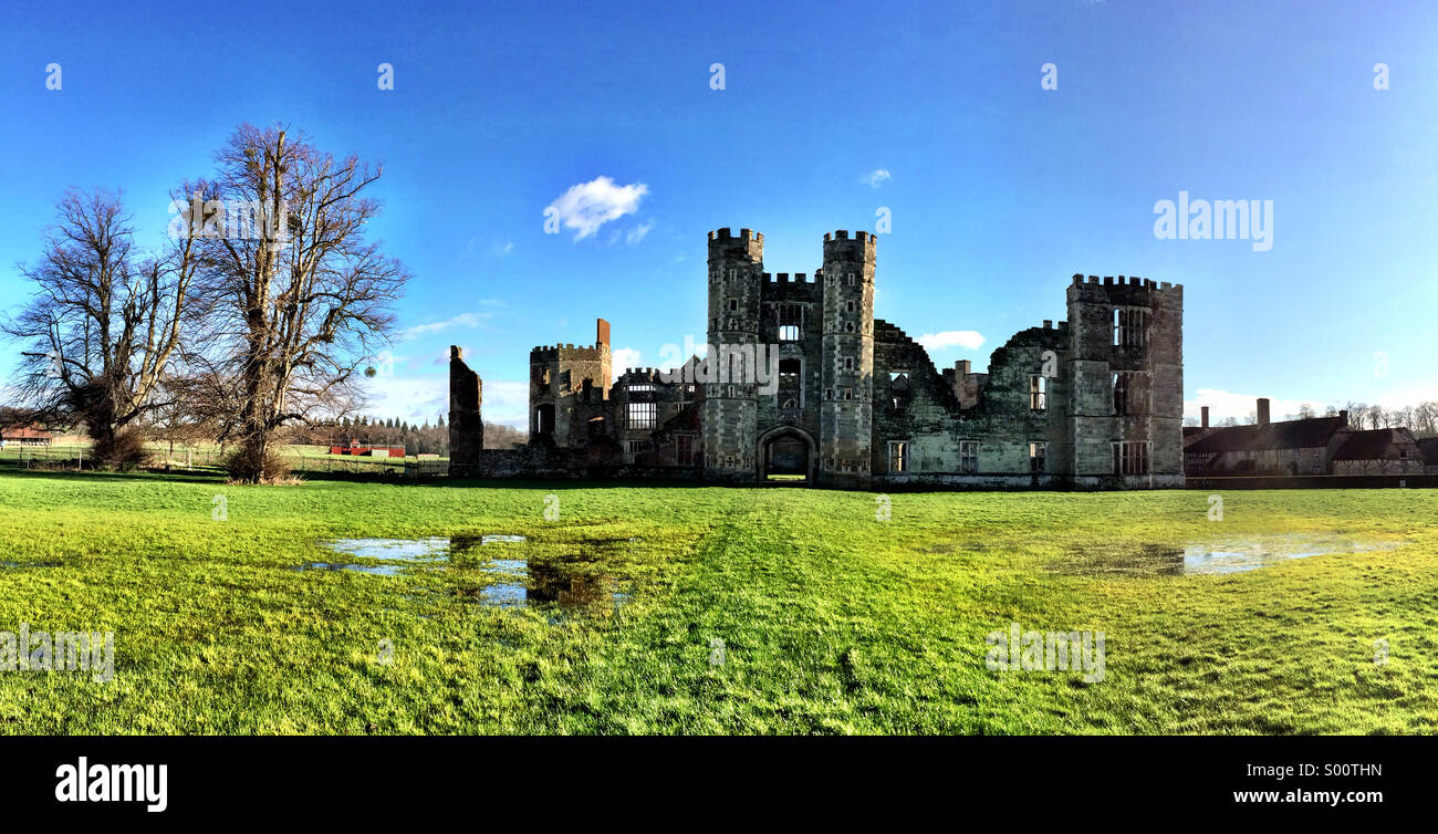 Cowdray Park ruins, West Sussex, England Stock Photo