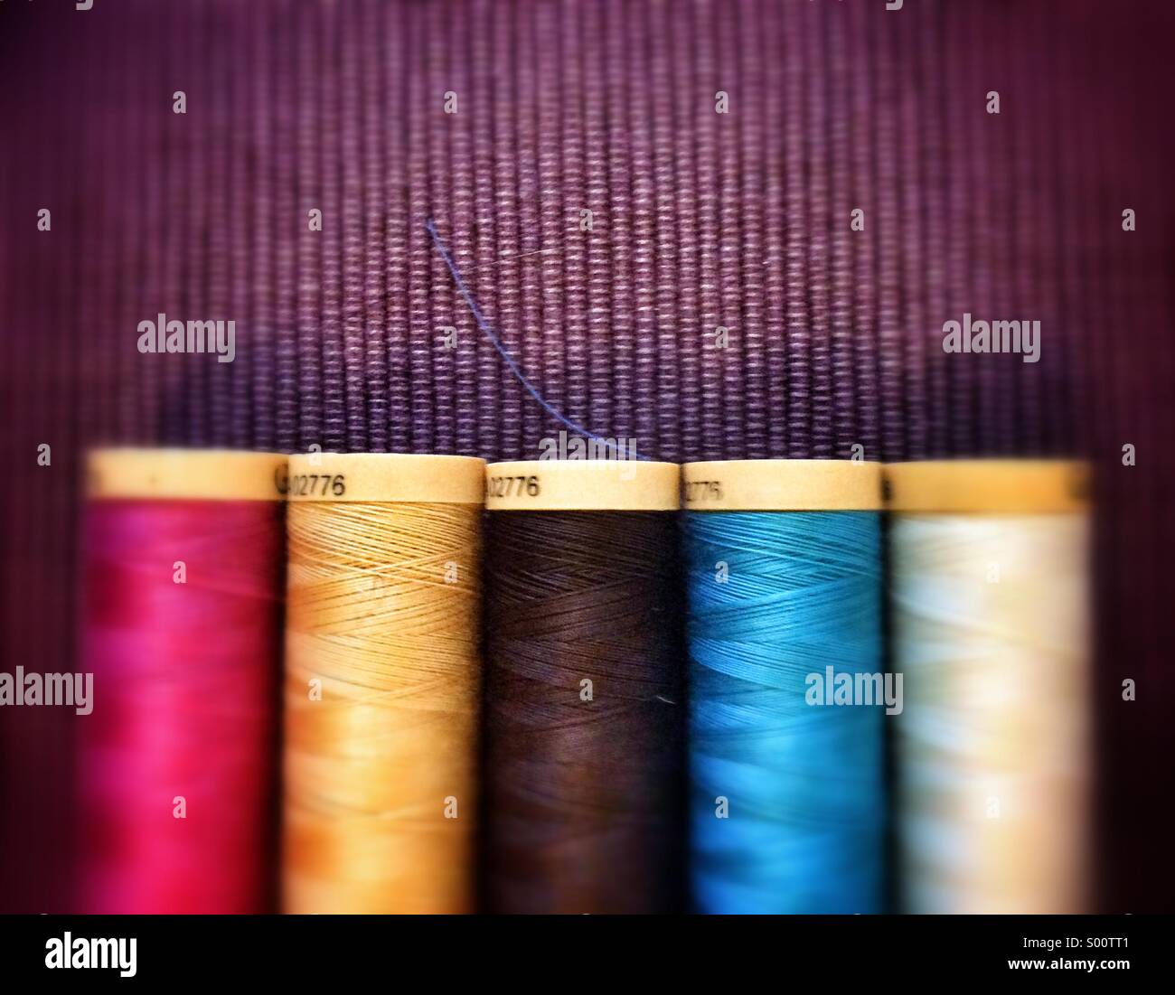 Sewing thread reels Stock Photo