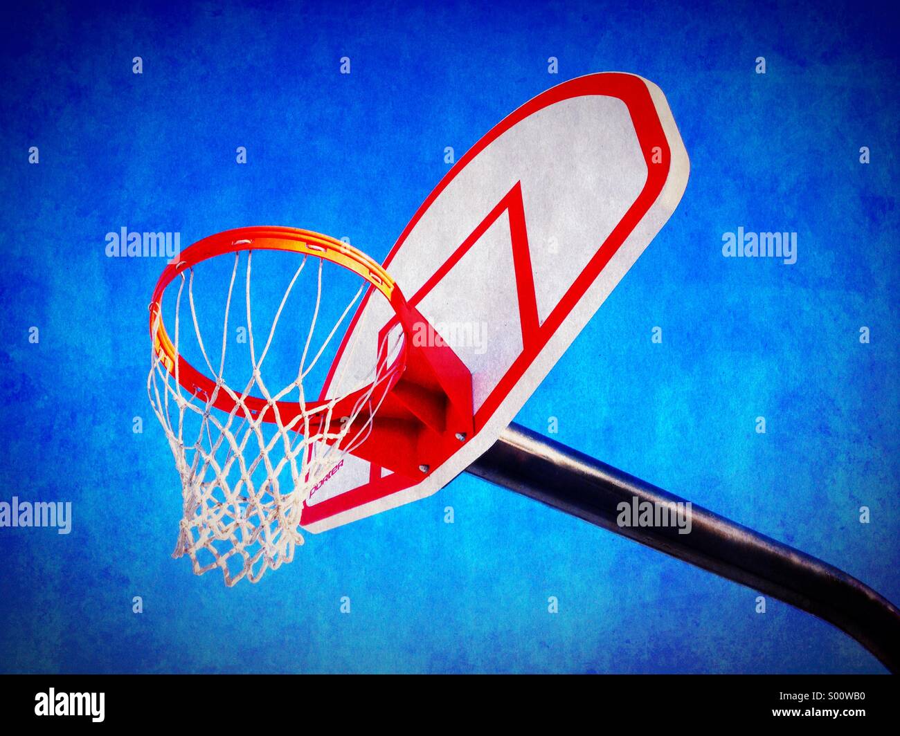 Basketball hoop and backboard. Stock Photo