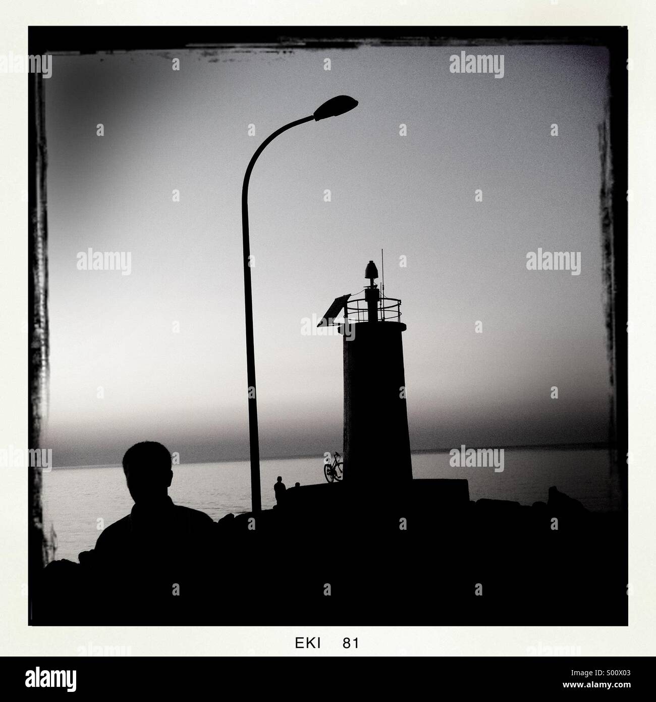 Lighthouse on sunset - Smartphone Captured Stock Image