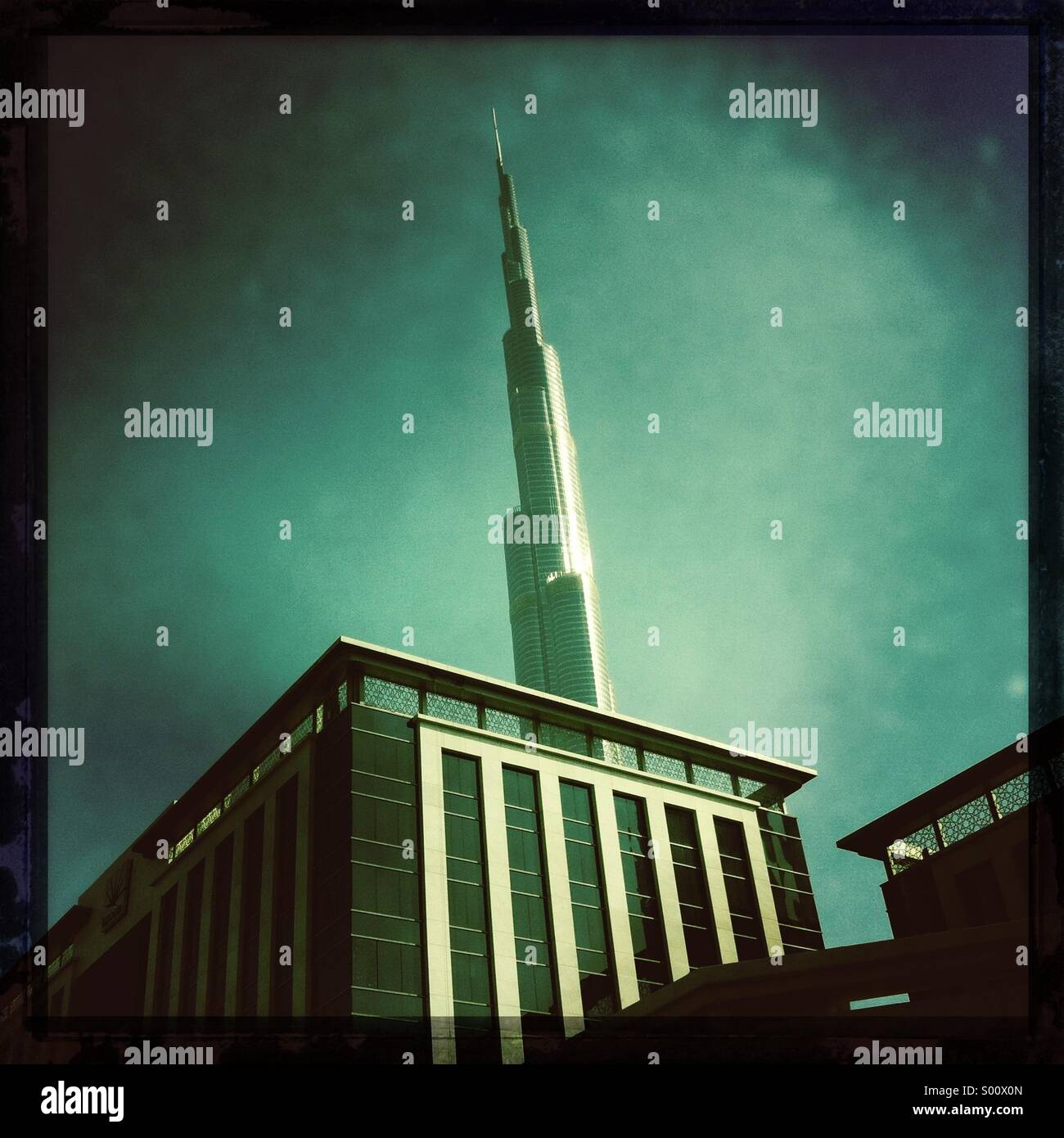 Dubai,s longest tower, burj khalifa - Smartphone Captured Stock Image