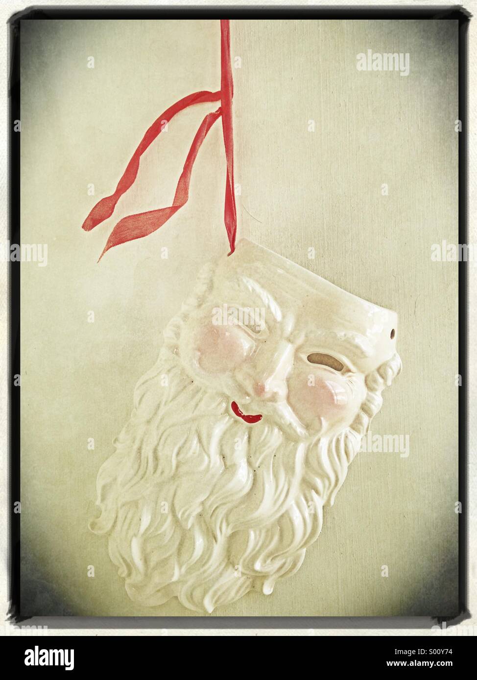 A ceramic santa claus decoration. Stock Photo