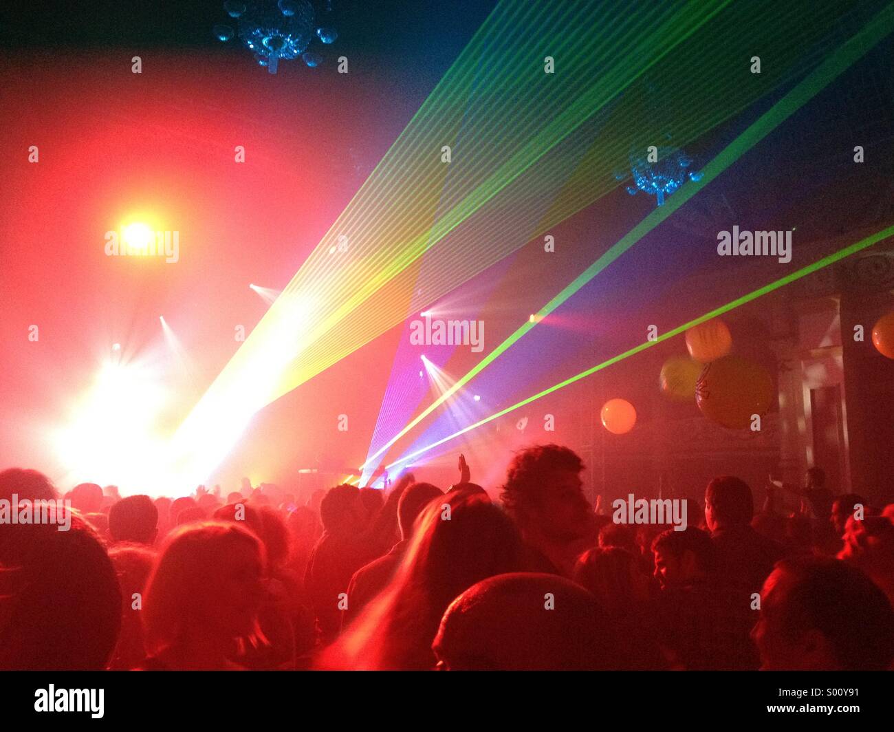Nightclub light show, Blackpool, England - Smartphone Captured Stock Image