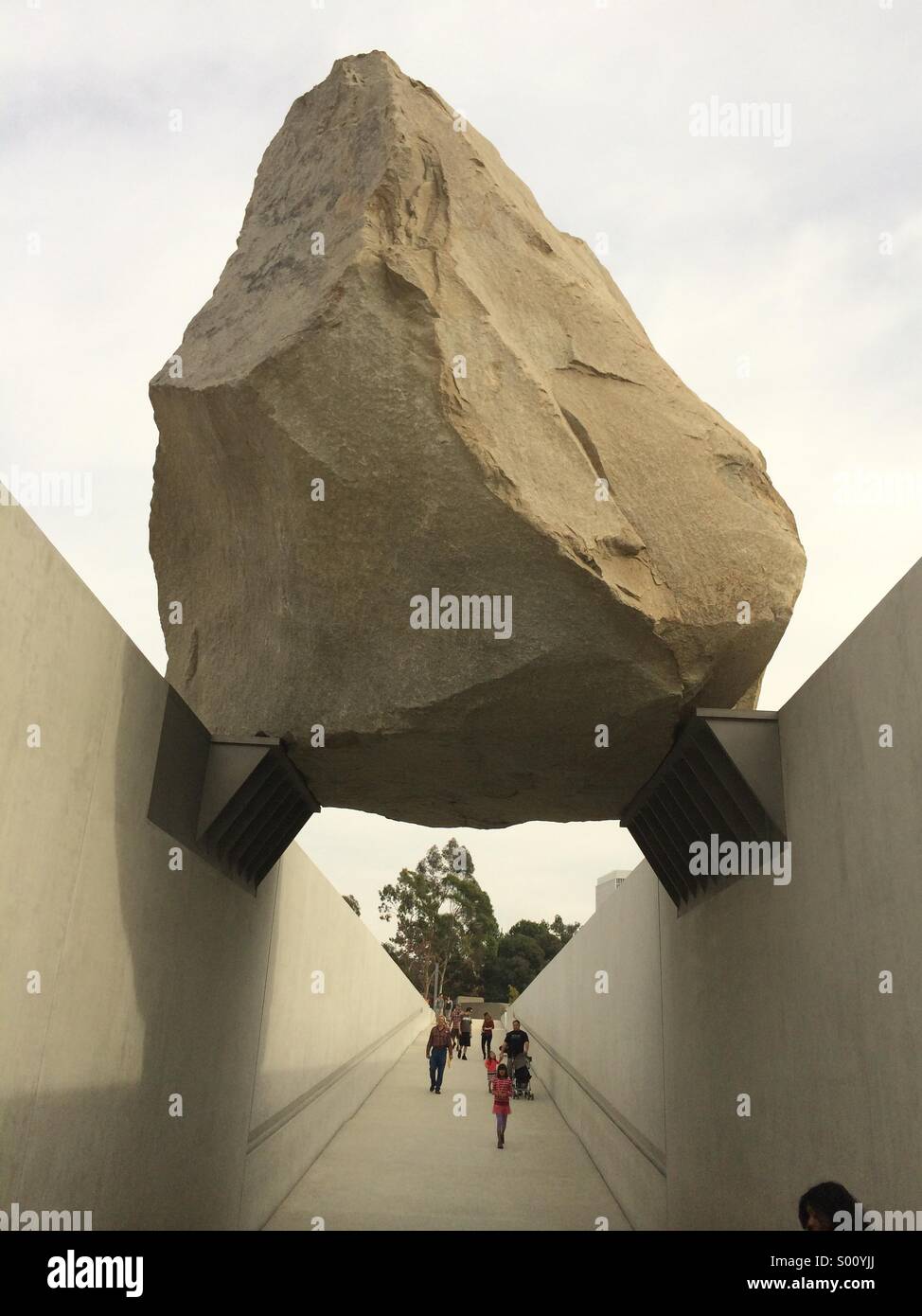 Rock art piece at LACMa - Smartphone Captured Stock Image