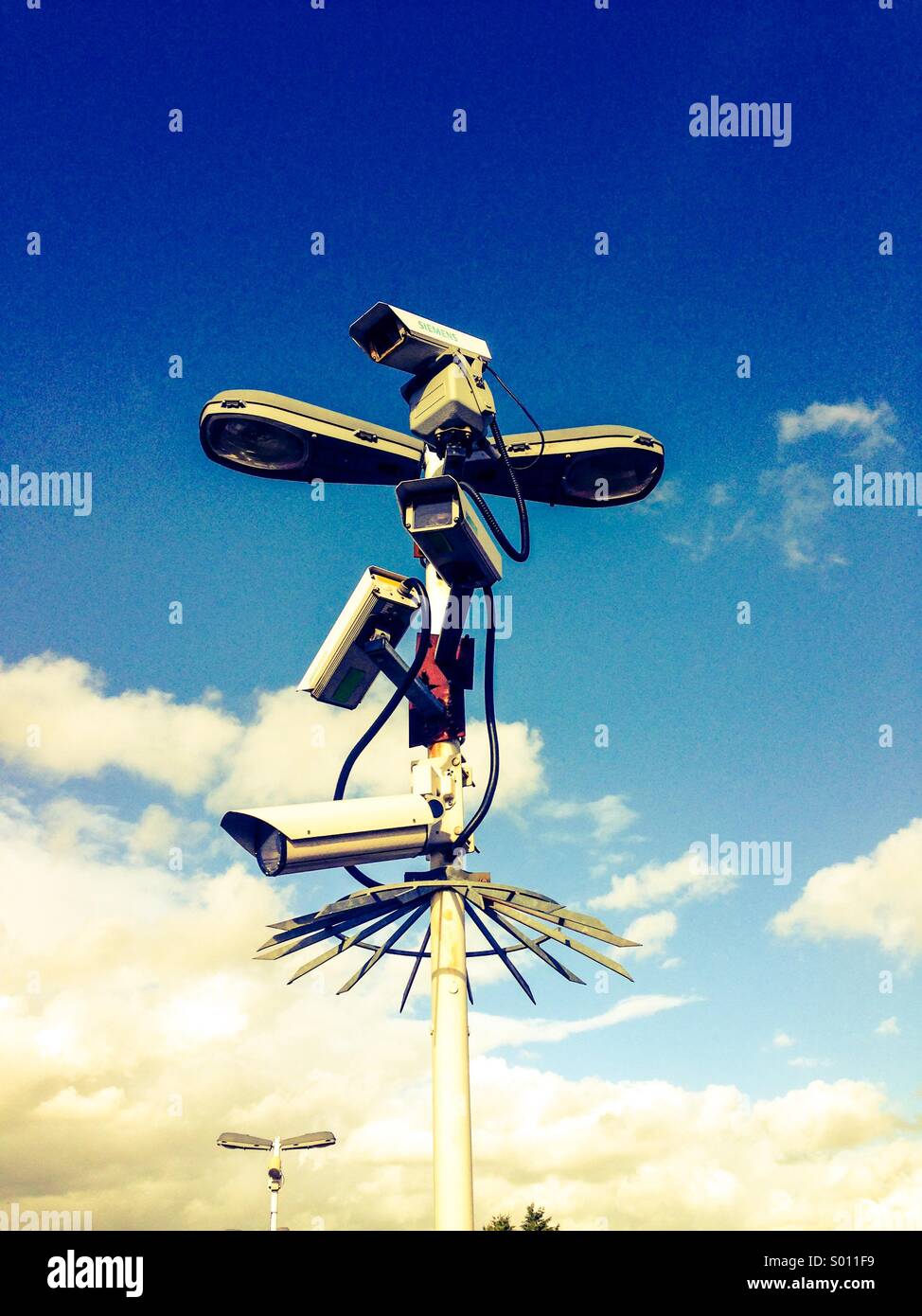 Surveillance cameras - Smartphone Captured Stock Image