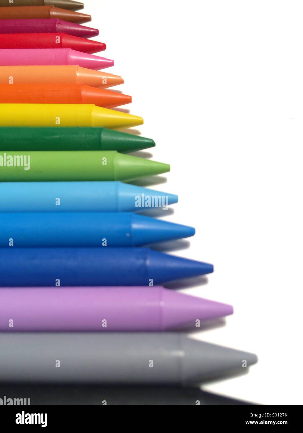 Color crayons in diagonal Stock Photo