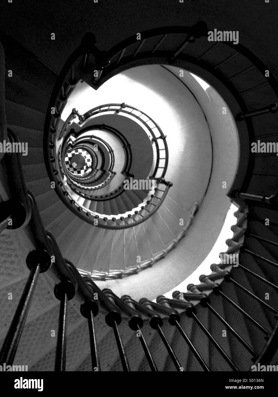 Spiral staircase, looking down. - Smartphone Captured Stock Image Spiral staircase, looking down. - Smartphone Captured Stock Image