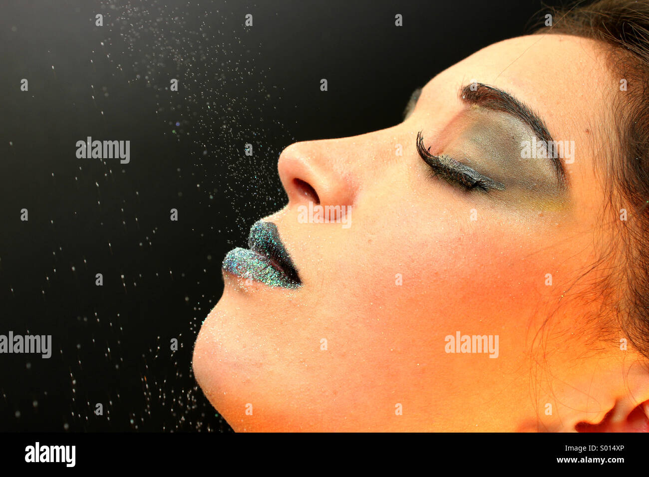Glitter on the lips Stock Photo Alamy