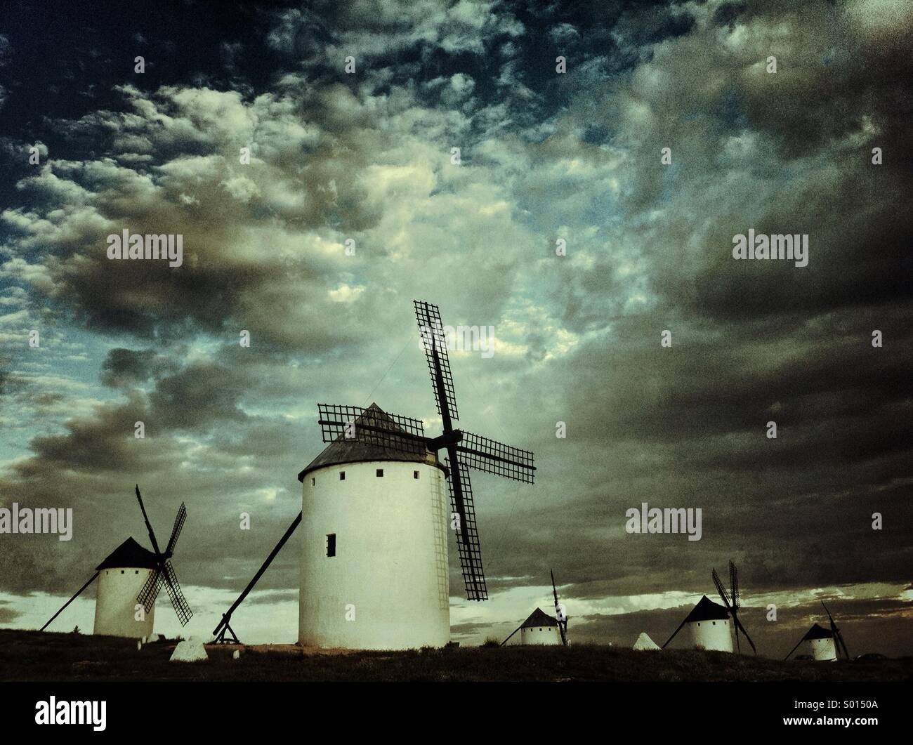 Windmills on La Paz Hill - Smartphone Captured Stock Image