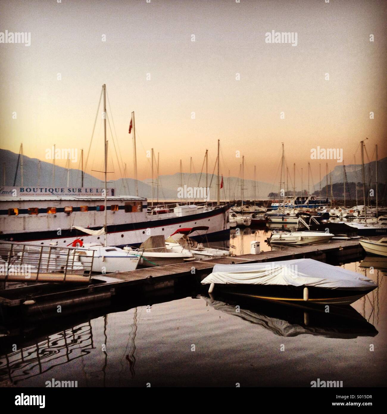 Panorama, boats, lake - Smartphone Captured Stock Image