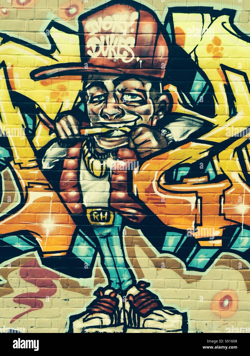 Street Art graffiti, Brick Lane Stock Photo