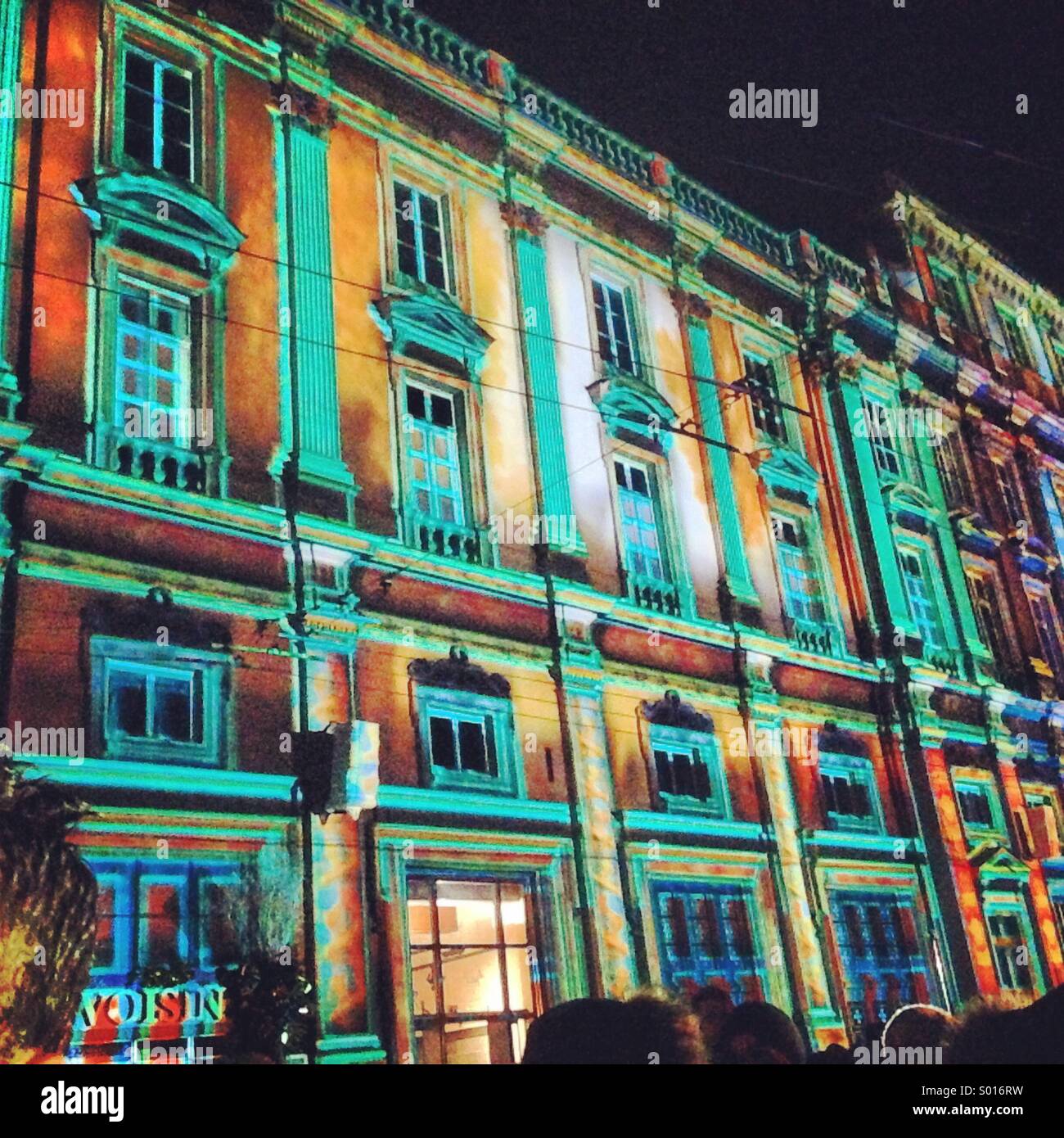 Light Festival, Lyon - Smartphone Captured Stock Image