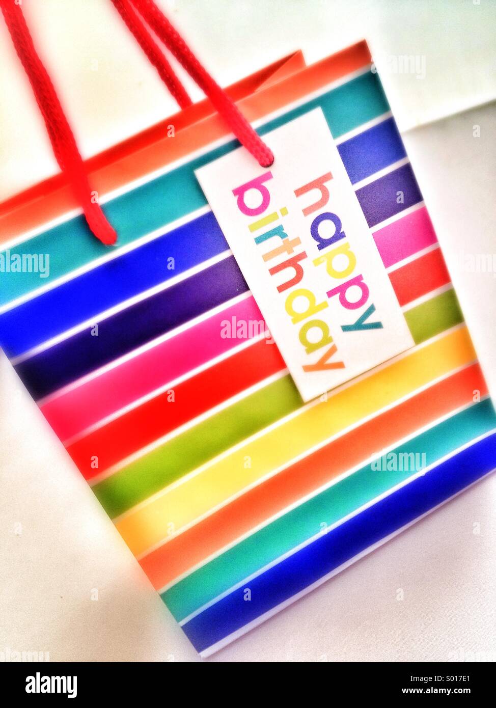 Happy birthday, gift bag Stock Photo