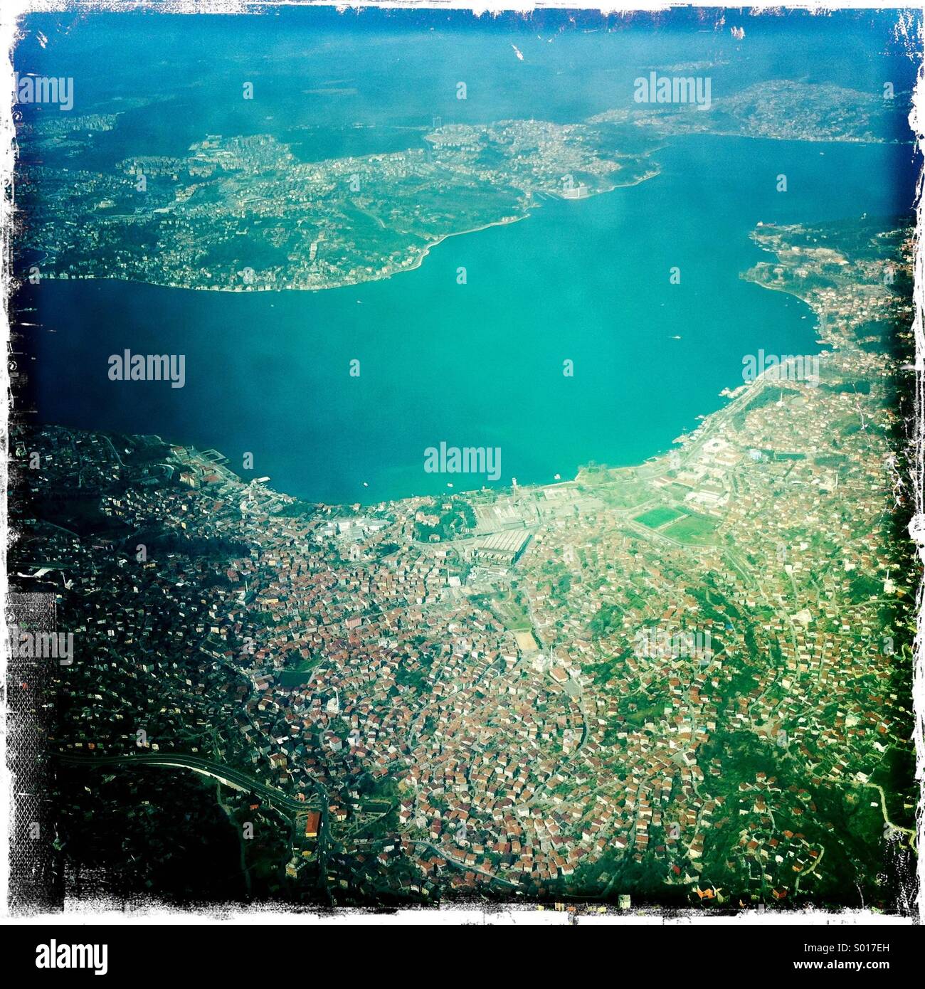 Overview of istanbul from airplane - Smartphone Captured Stock Image