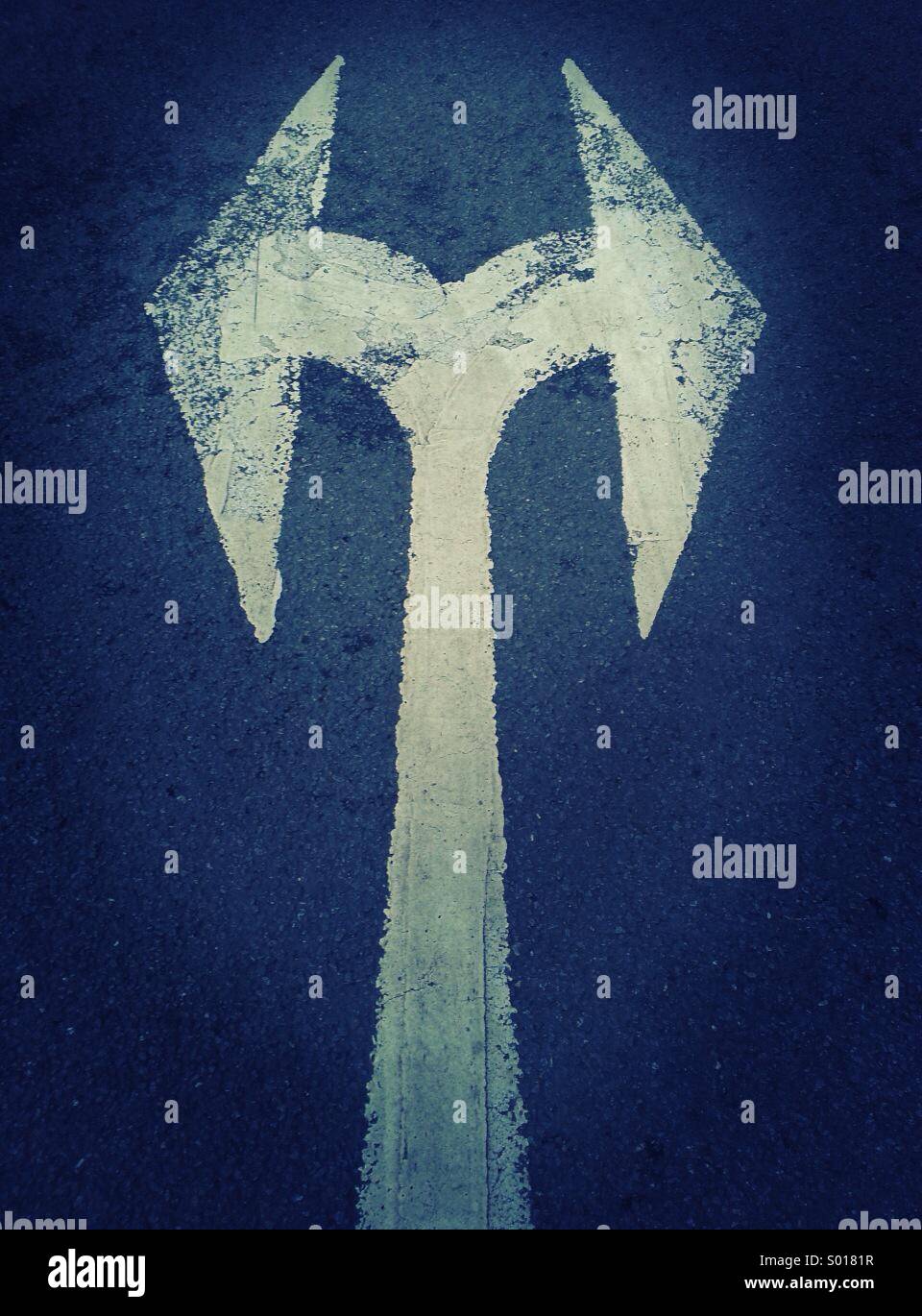 Turn arrows sign - Smartphone Captured Stock Image