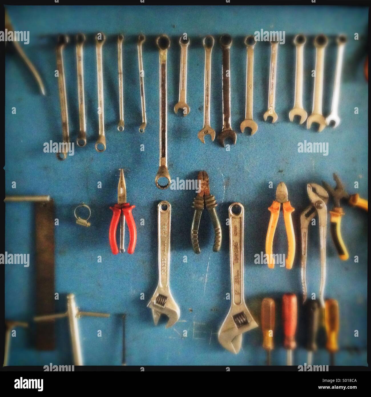 Reapair tools on wall - Smartphone Captured Stock Image