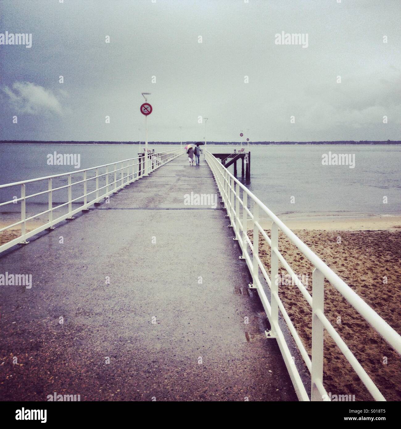 Romantic stroll in Arcachon in SW France. - Smartphone Captured Stock Image