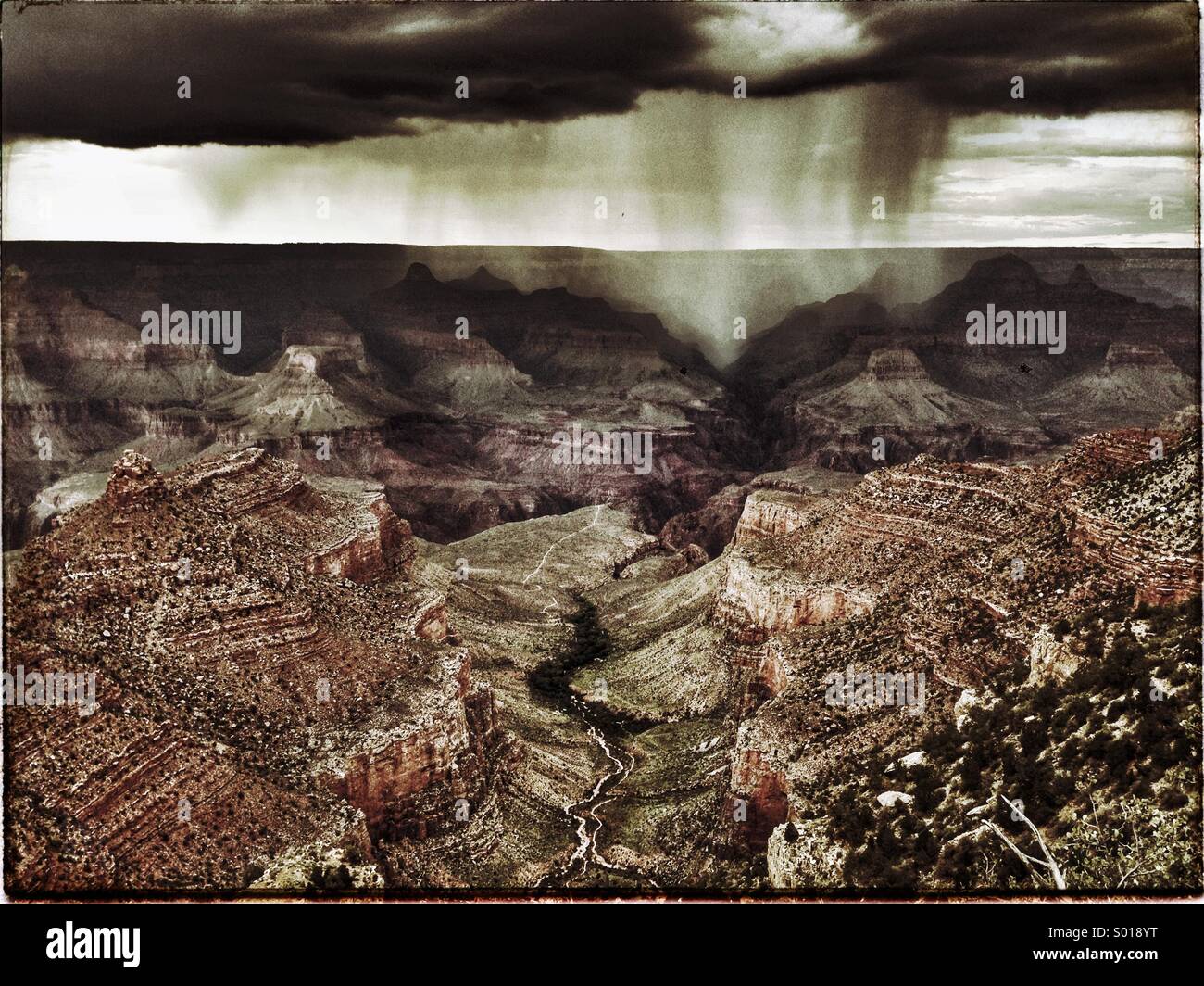 Storm over the Grand Canyon,Arizona,USA - Smartphone Captured Stock Image