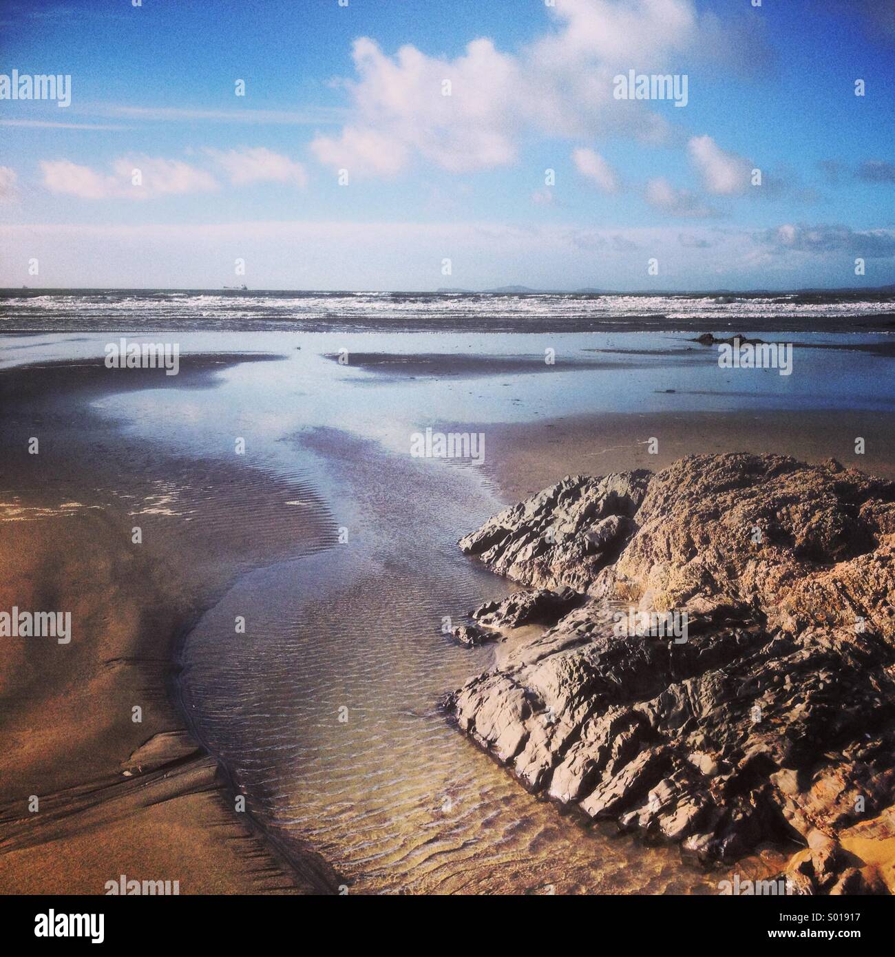 Broadhaven beach in West Wales. - Smartphone Captured Stock Image