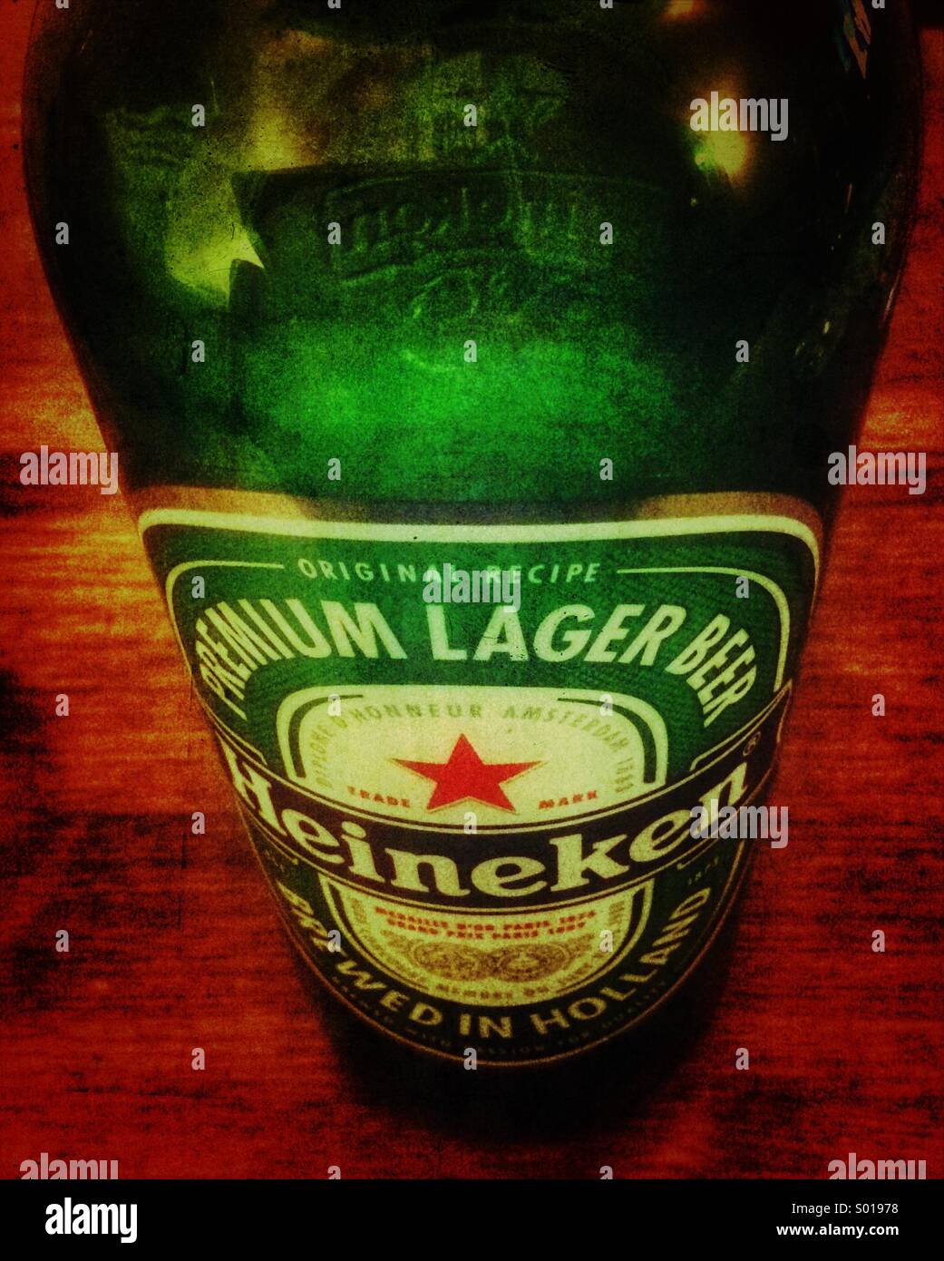 Bottle of Heineken lager beer Stock Photo