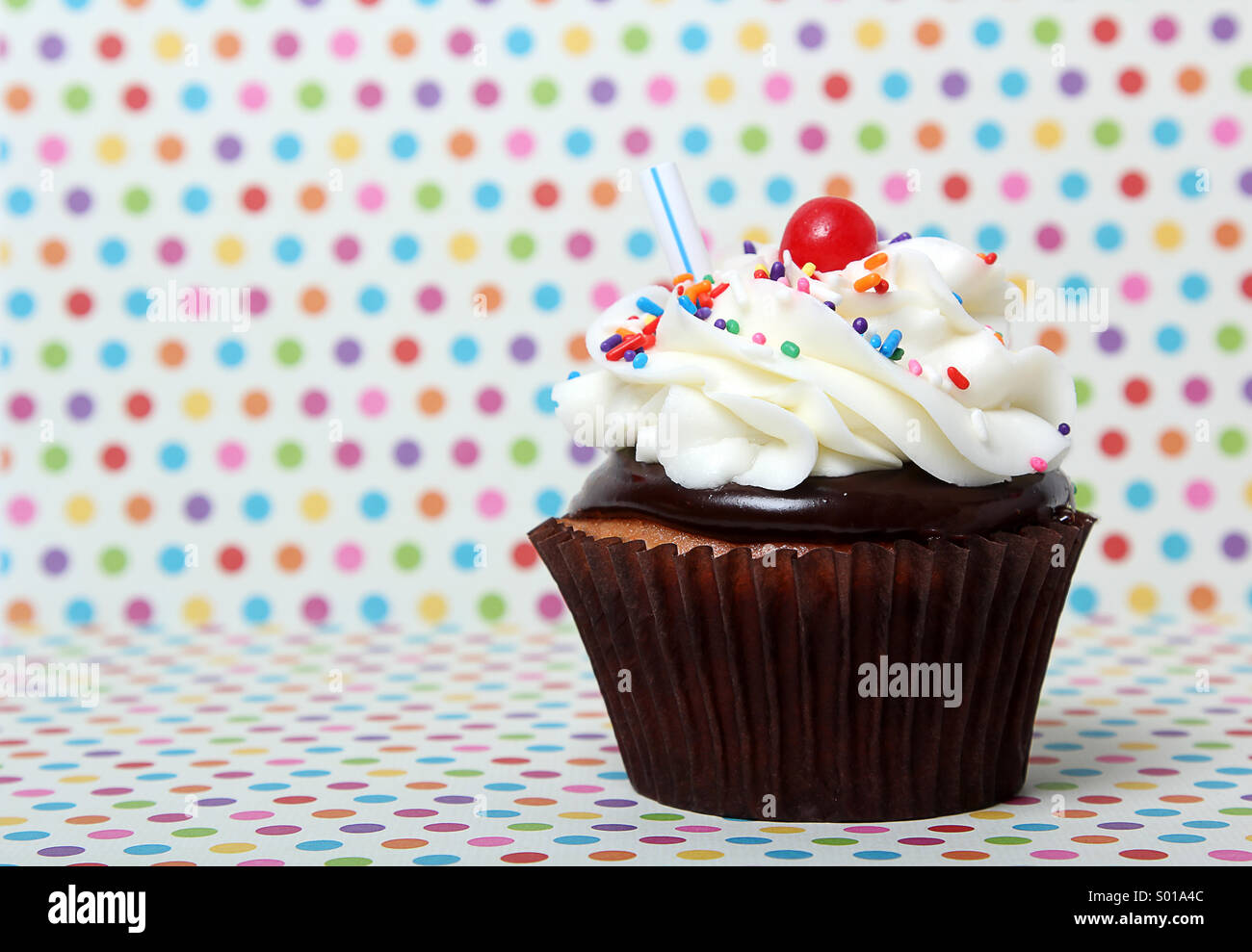 Birthday Cupcake Stock Photo