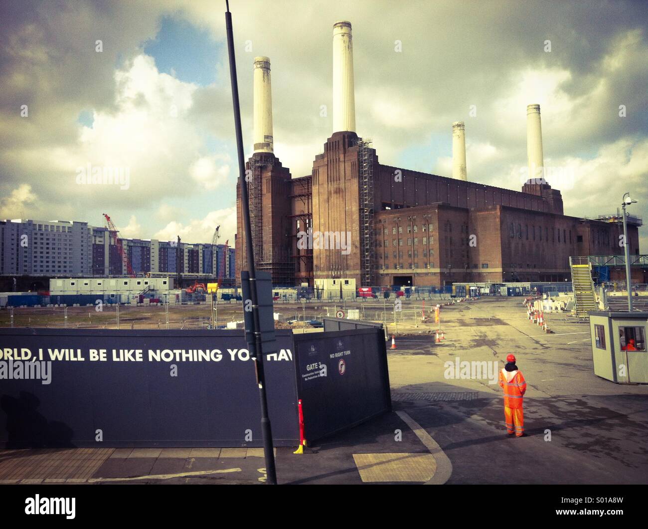 Entrance to Battersea power station development - Smartphone Captured Stock Image