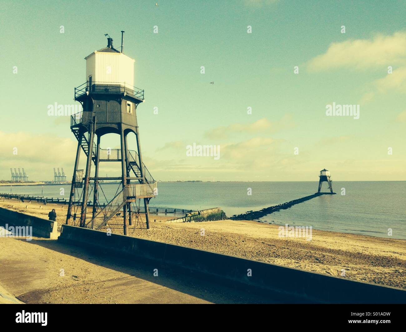 Old lighthouses at Dovercourt Bay, Harwich Stock Photo Alamy