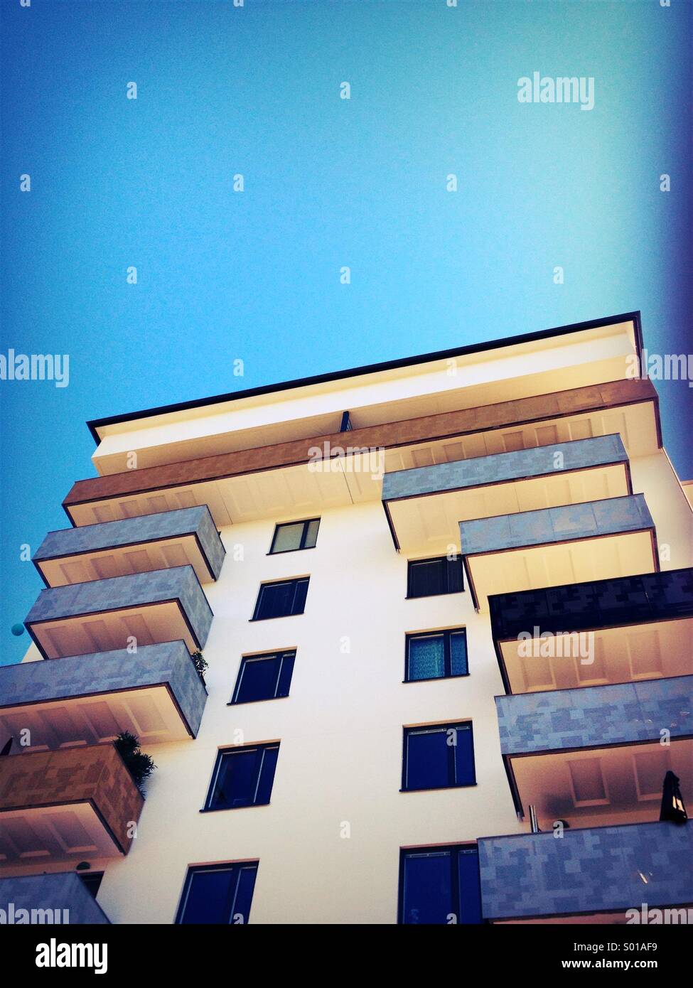 Modern apartment block in Stockholm, Sweden. - Smartphone Captured Stock Image