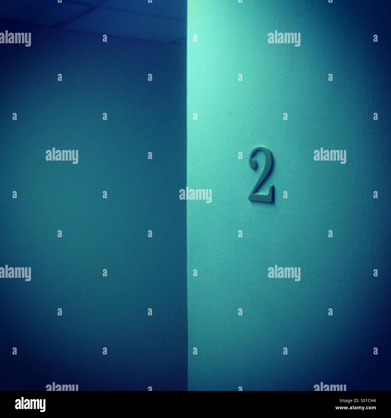 The number two is seen in a modern bulding in Mexico City, Mexico - Smartphone Captured Stock Image