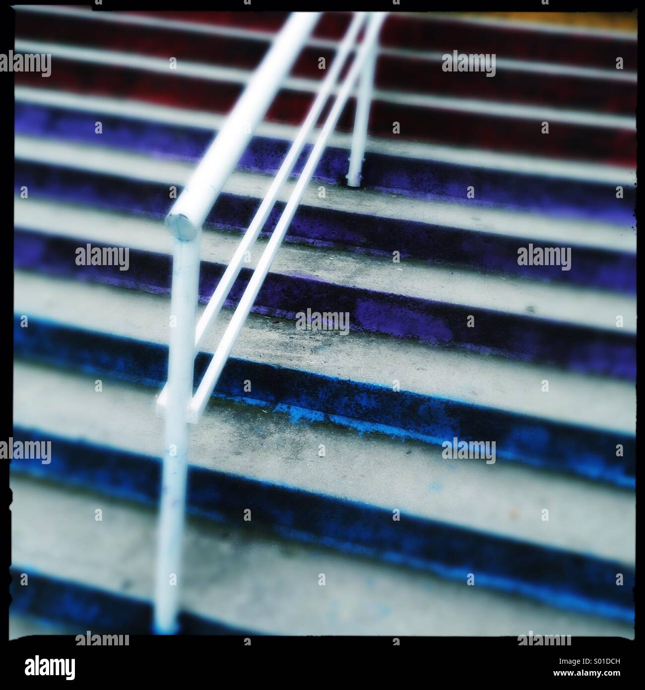 Stairs and railing on street - Smartphone Captured Stock Image