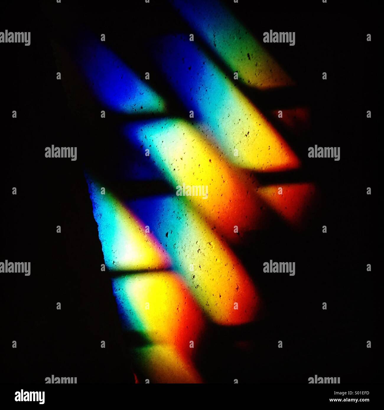 Light refracted from a lighthouse lamp on a wall - Smartphone Captured Stock Image