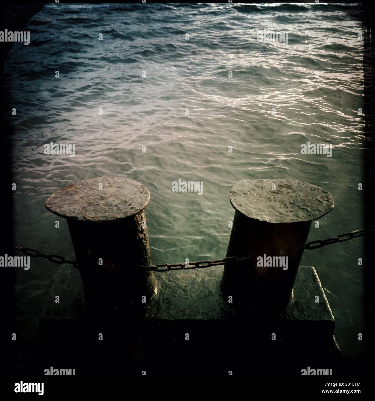 Mooring bollard on ship - Smartphone Captured Stock Image