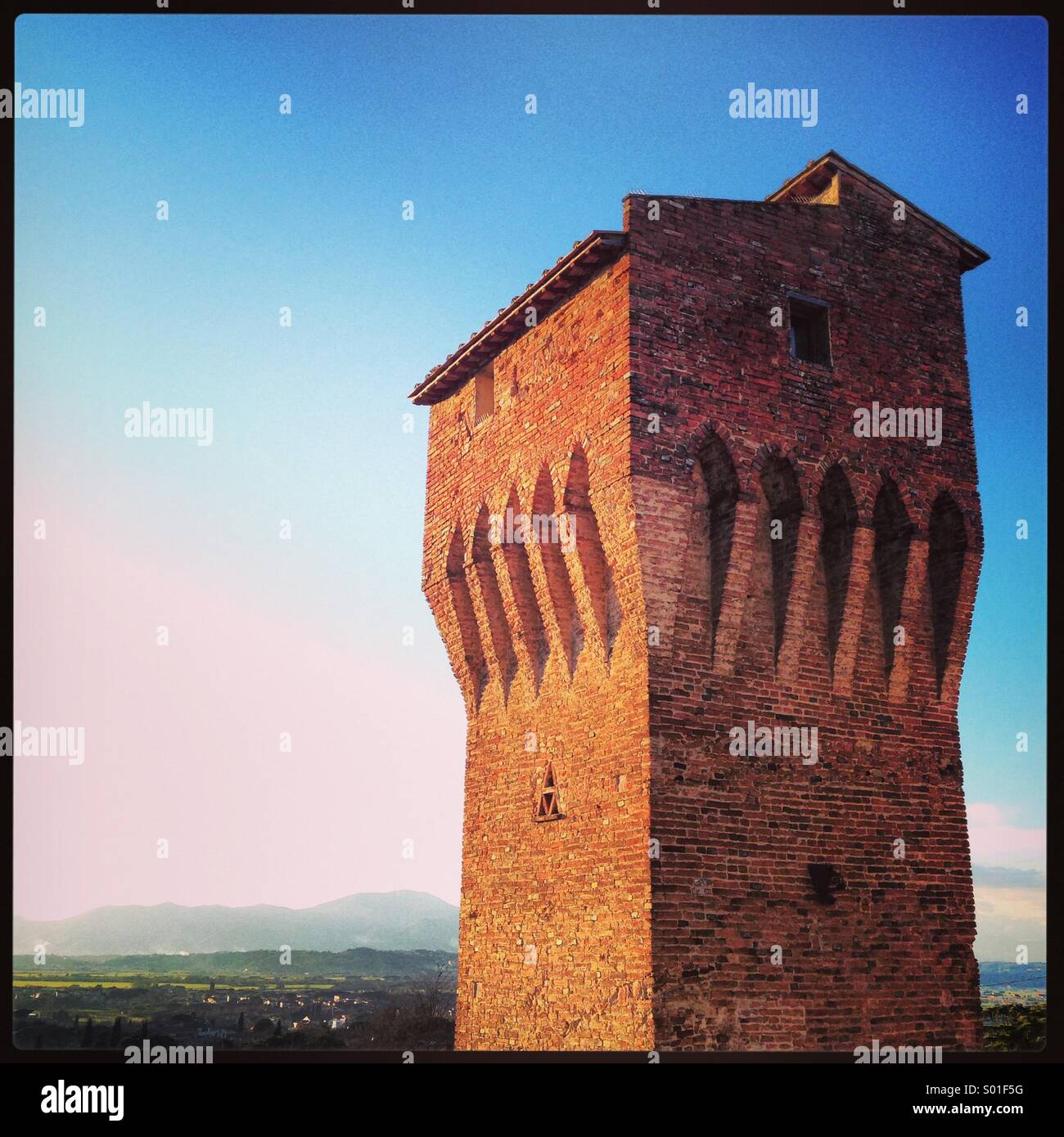 Tower of San Matteo in Montopoli Valdarno - tuscany italy Stock Photo