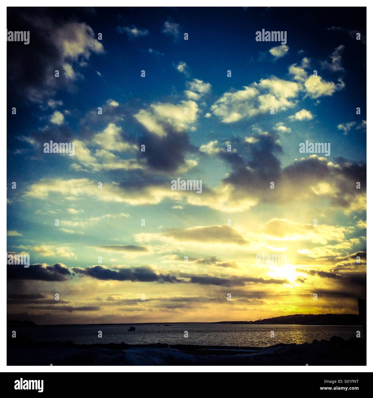 Sunset over Kettle Cove. Cape Elizabeth, Maine Stock Photo Alamy