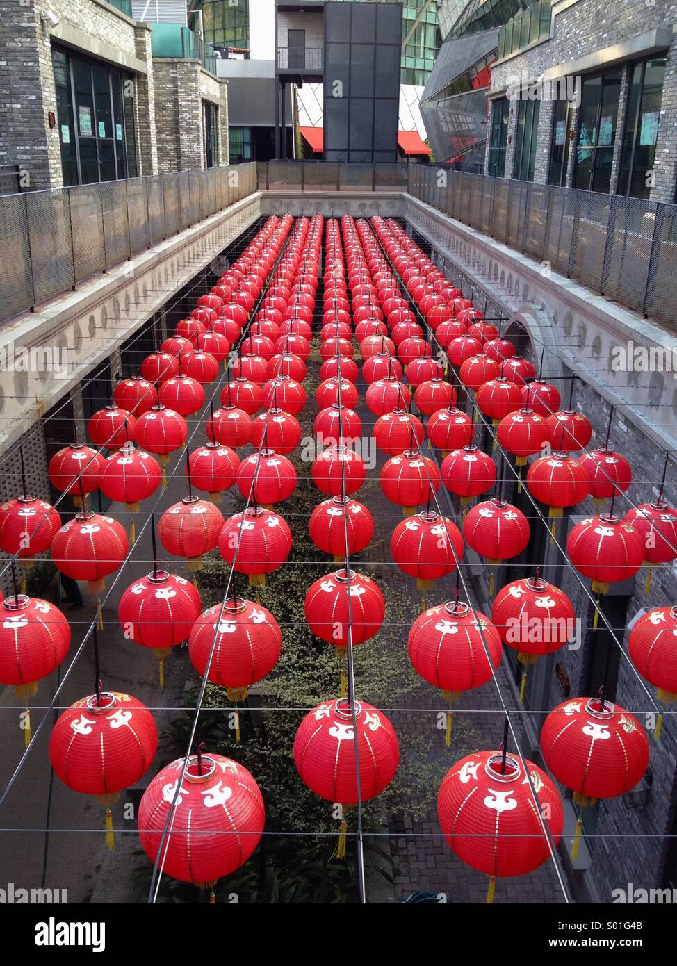 An array of Chinese New Year Lanterns Stock Photo