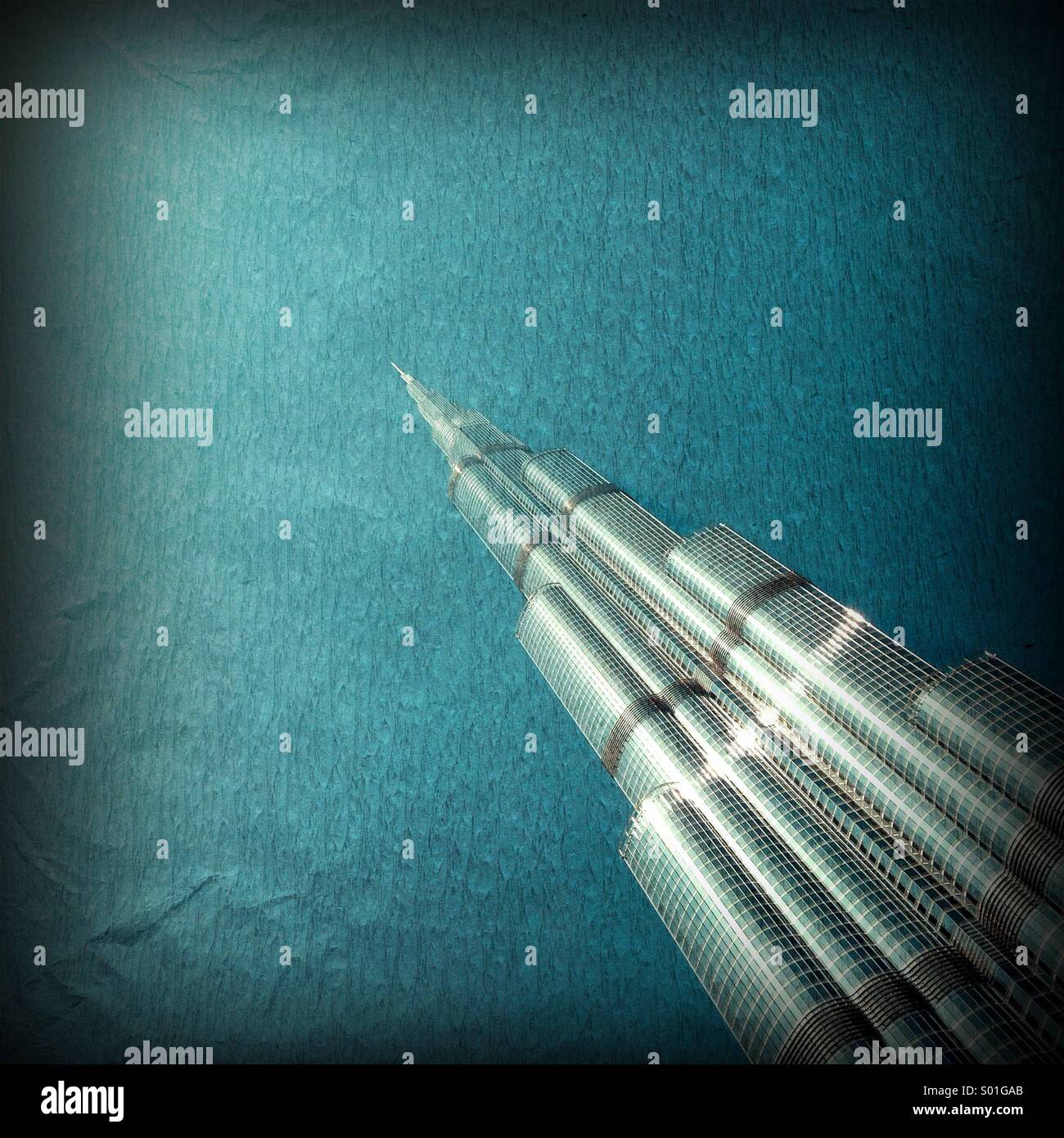 Burj Khalifa Tower, world's tallest building, in Dubai United Arab Emirates - Smartphone Captured Stock Image