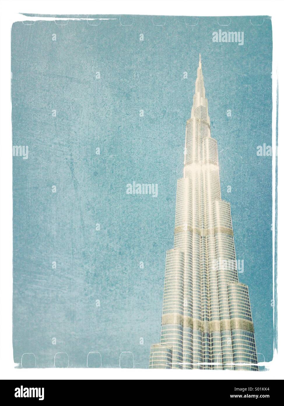 Burj Khalifa Tower , world's tallest building, in Dubai - Smartphone Captured Stock Image