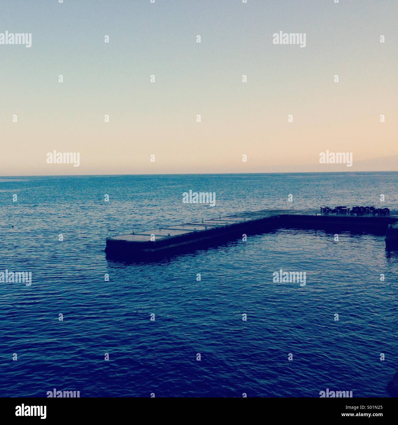 The blue Mediterranean Sea seashore Beirut - Lebanon Middle East - Smartphone Captured Stock Image