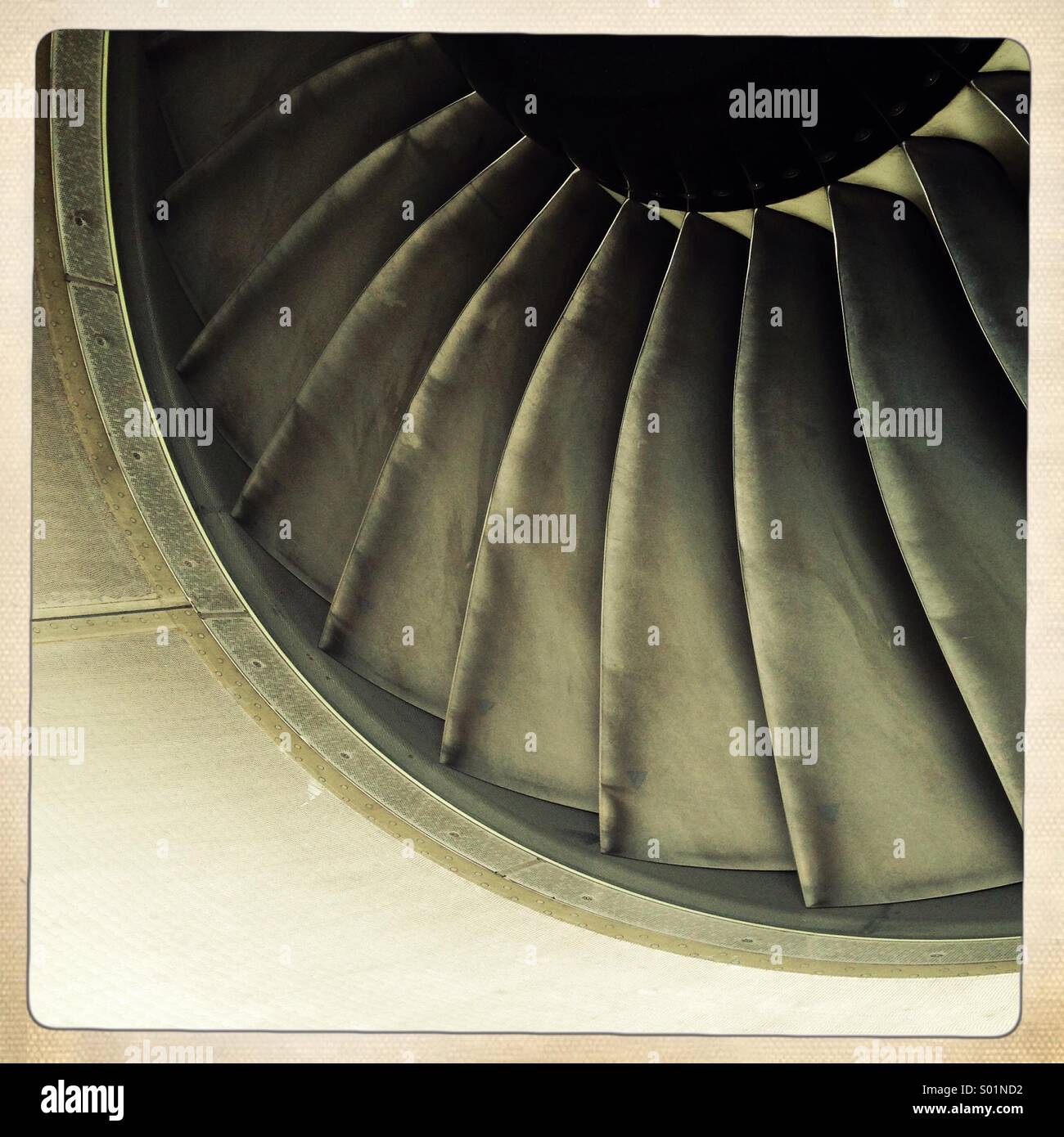 Aircraft engine blades Stock Photo