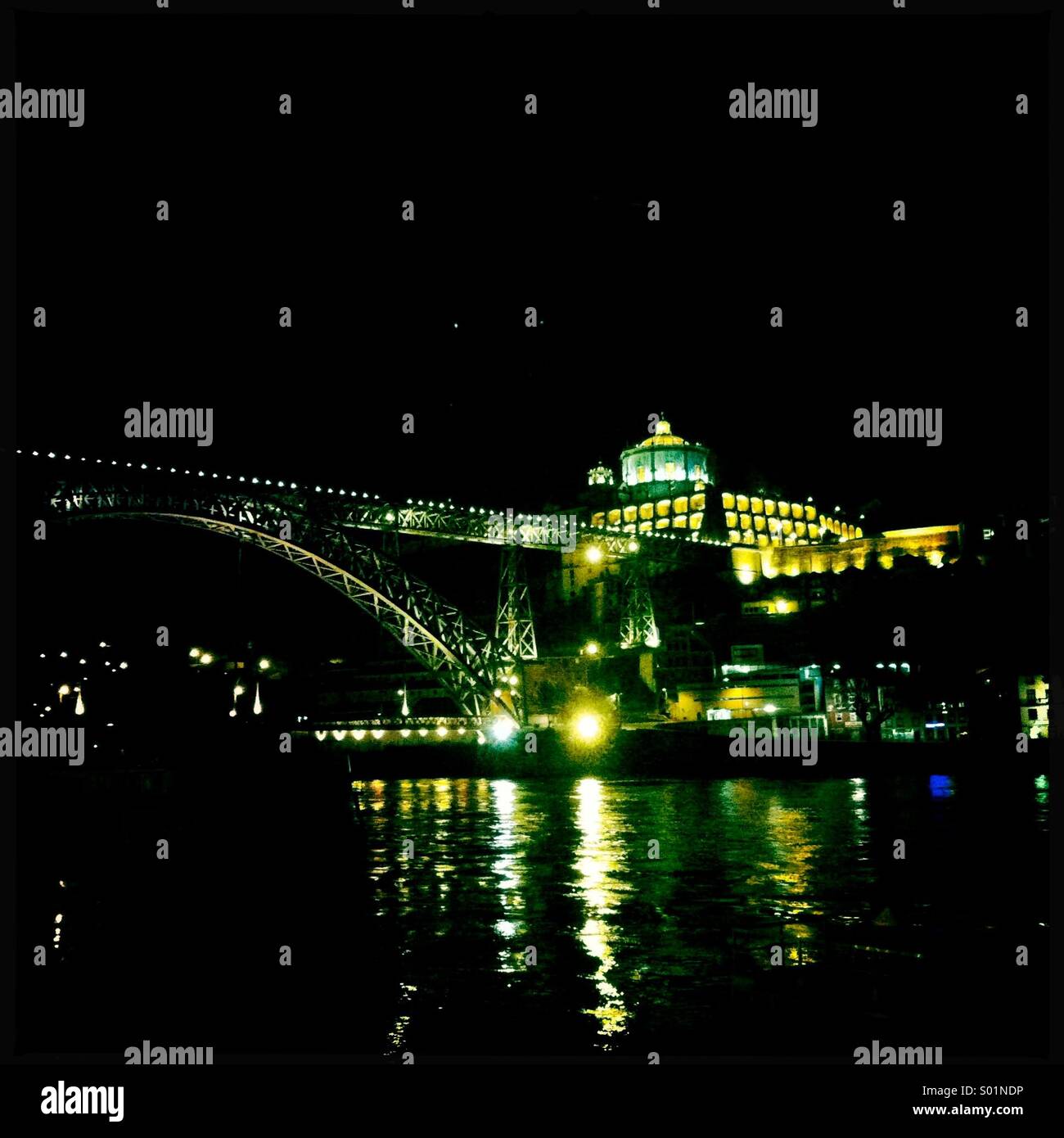 Porto at night, Portugal - Smartphone Captured Stock Image