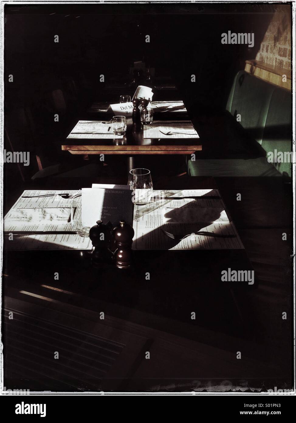 Restaurant tables,London,England Stock Photo
