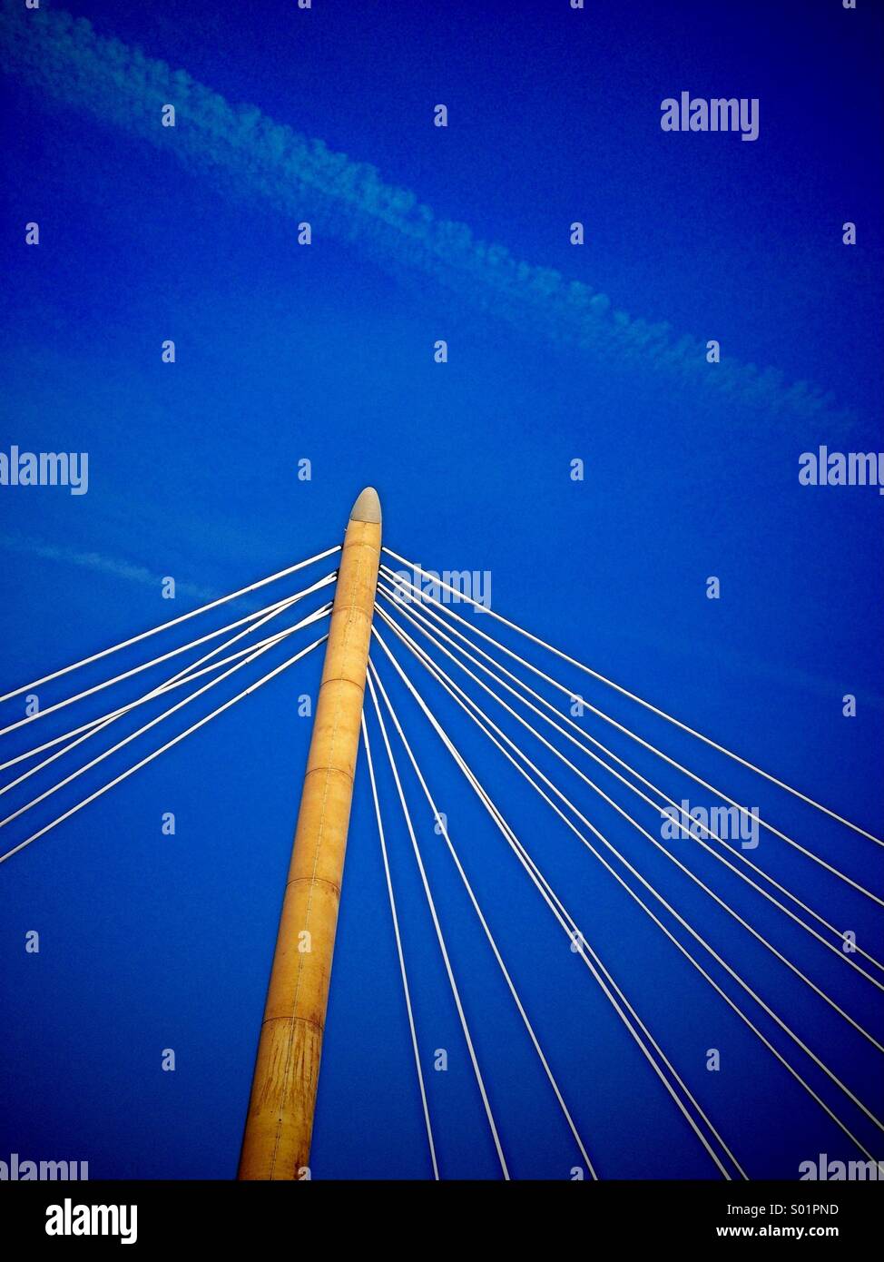 Marine Way Suspension Bridge in Southport - Smartphone Captured Stock Image