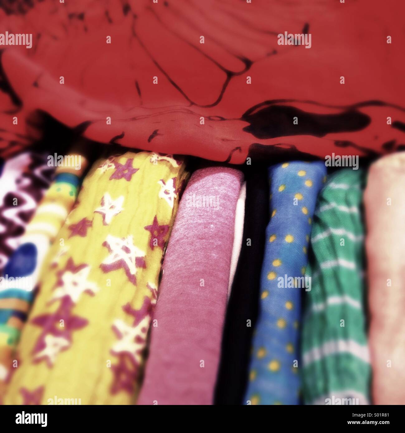 Colorful scarves - Smartphone Captured Stock Image