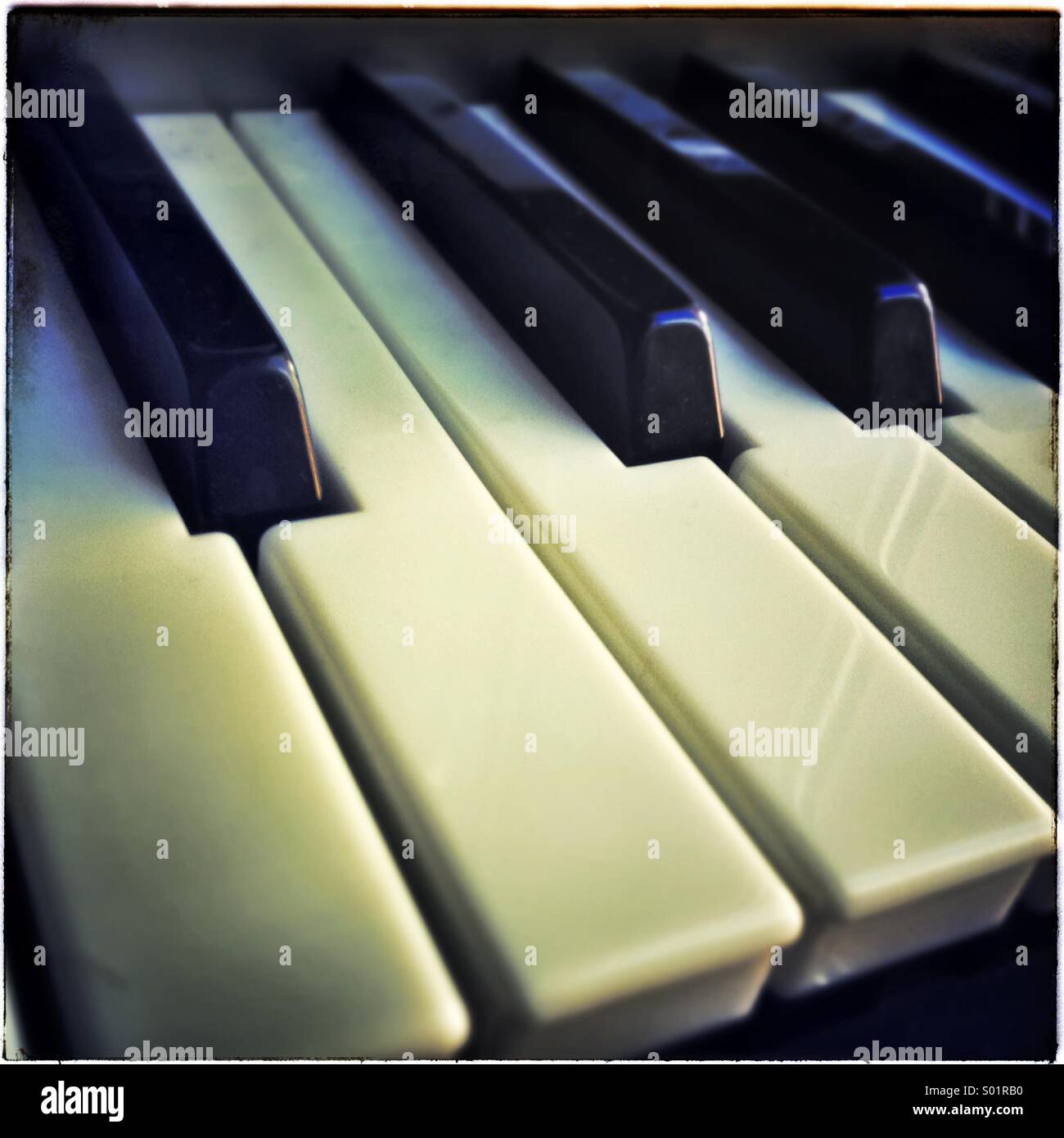 Piano keys close up - Smartphone Captured Stock Image