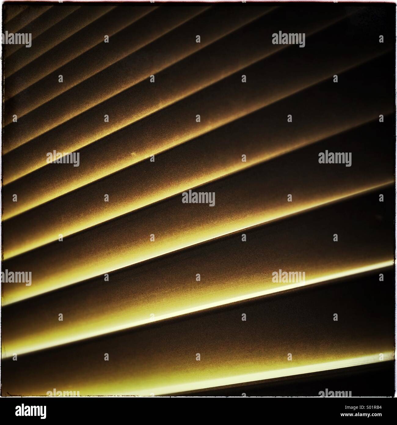 Morning spring sunlight streaming in window shutters - Smartphone Captured Stock Image