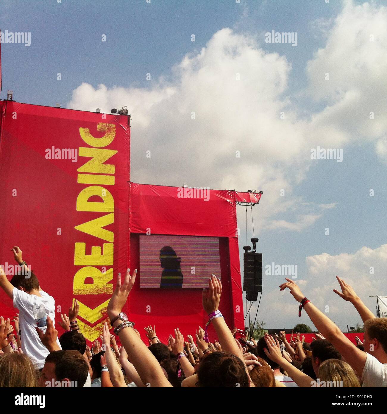 View from the crowd at Reading Festival 2013 Stock Photo
