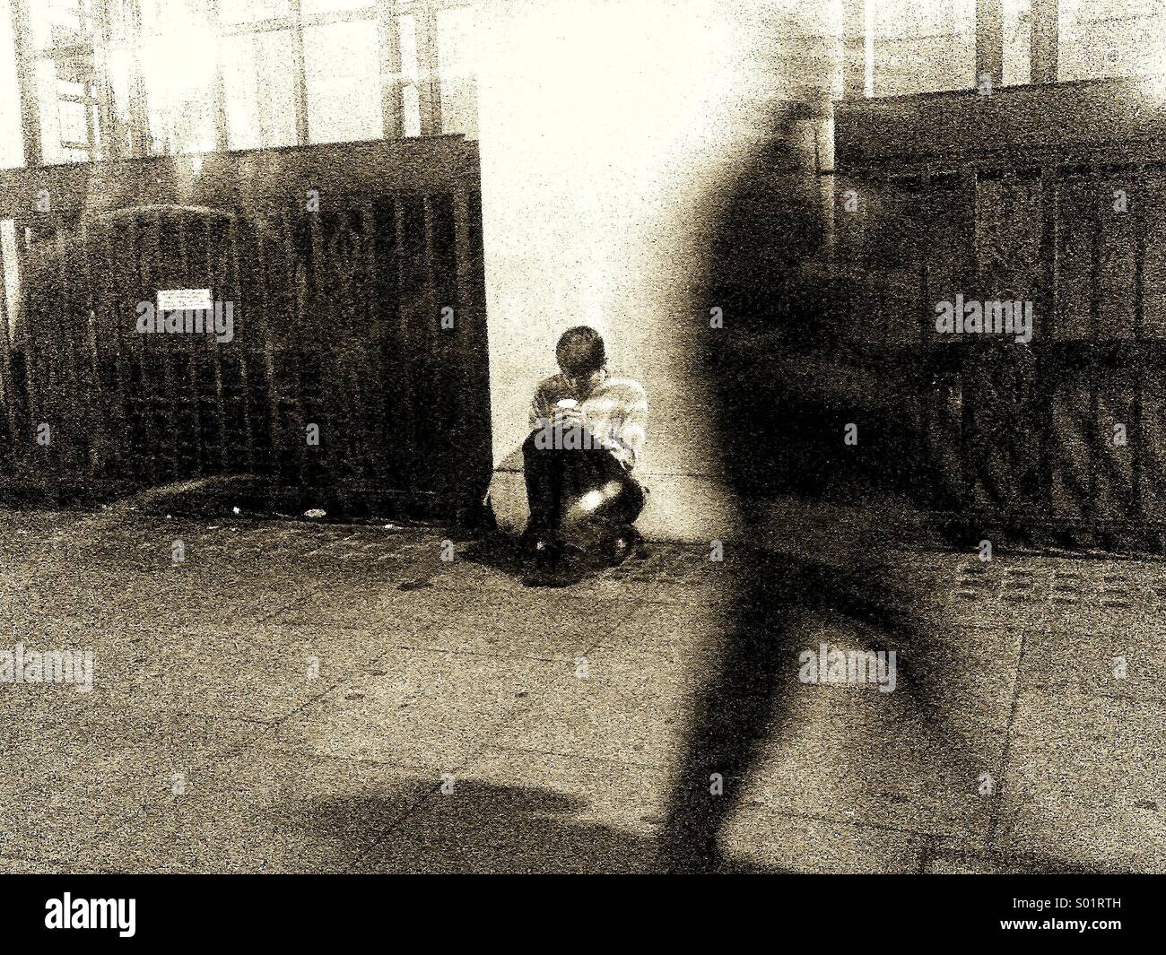 Homeless in London - Smartphone Captured Stock Image