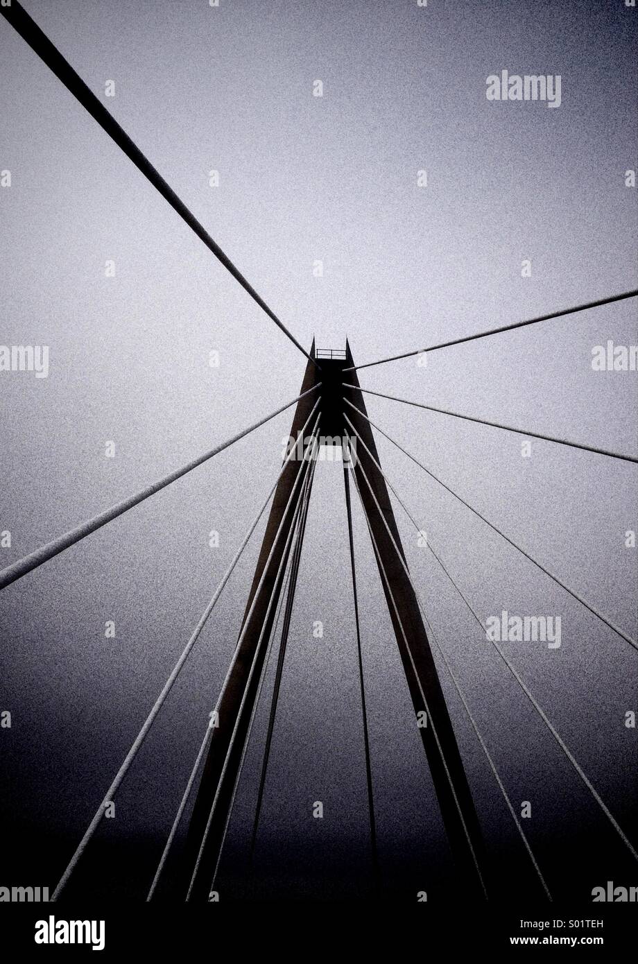 Marine Way suspension bridge in Southport - Smartphone Captured Stock Image