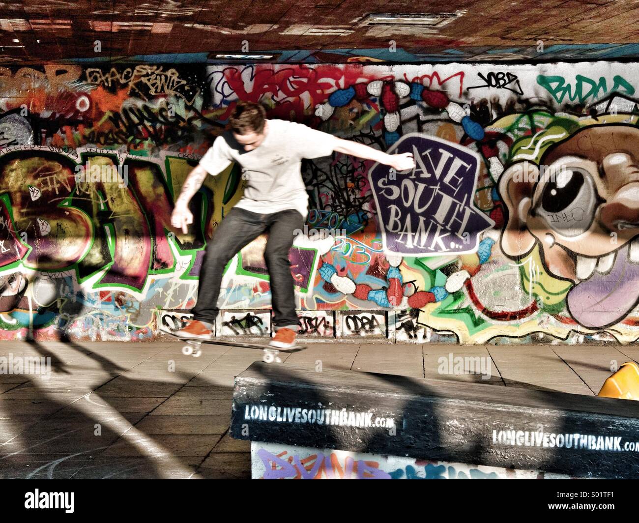 Skateboarder at the South Bank Centre , London UK. - Smartphone Captured Stock Image
