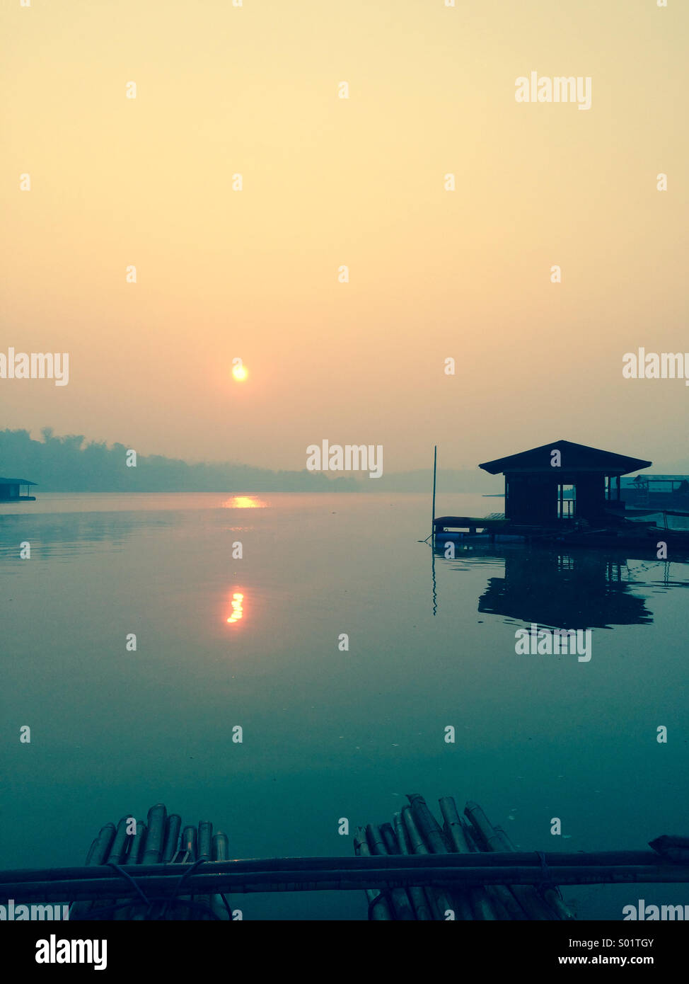 Sunrise at Samprasob River,Thailand. Stock Photo
